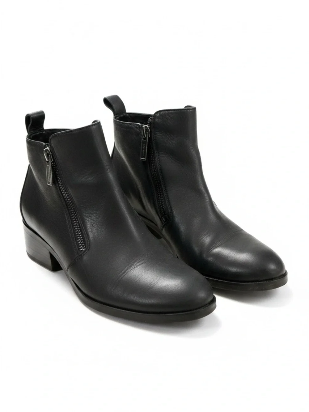 Cole Haan  Black Leather Chukka Zip Boots